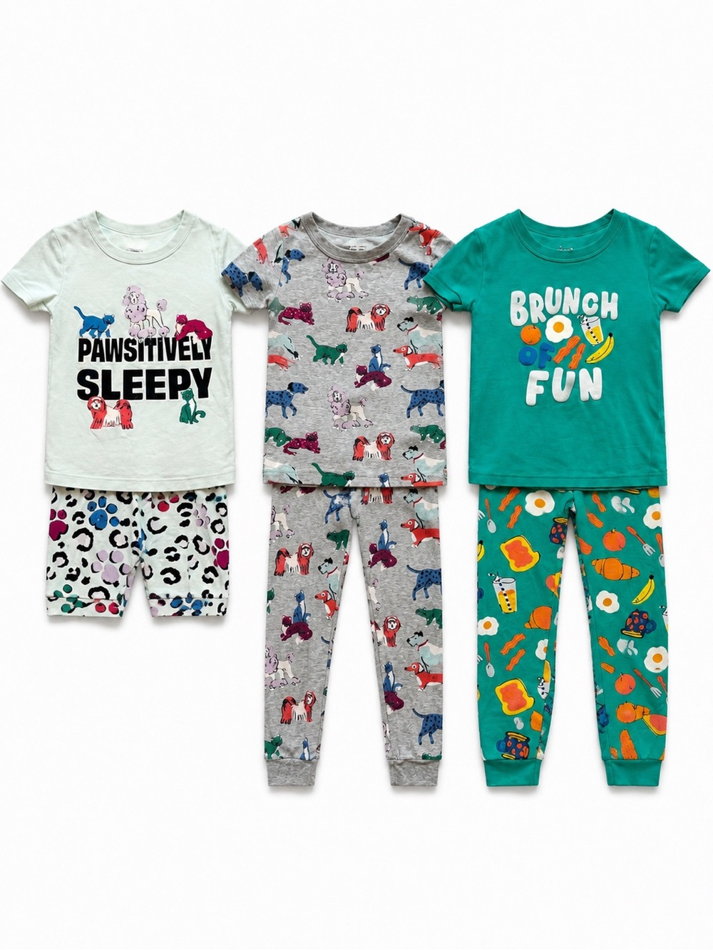 Girls Pajama Bundle Puppy love 3 sets of pajamas pants and tshirts size 3T